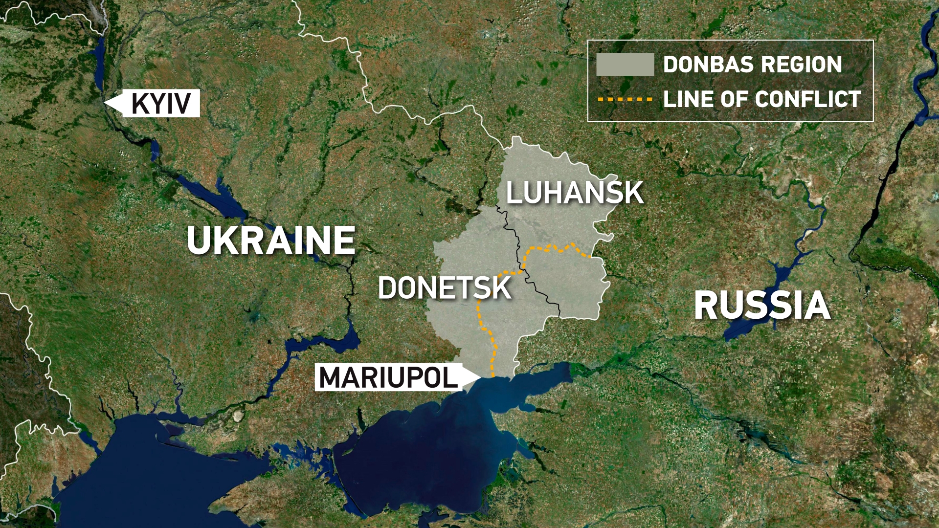 La mayor parte del litio estimado se encuentra dentro del Donbás ucraniano.