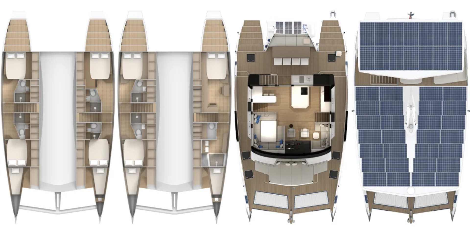 Un plano esquemático del ZEN50 en cada uno de sus cuatro pisos