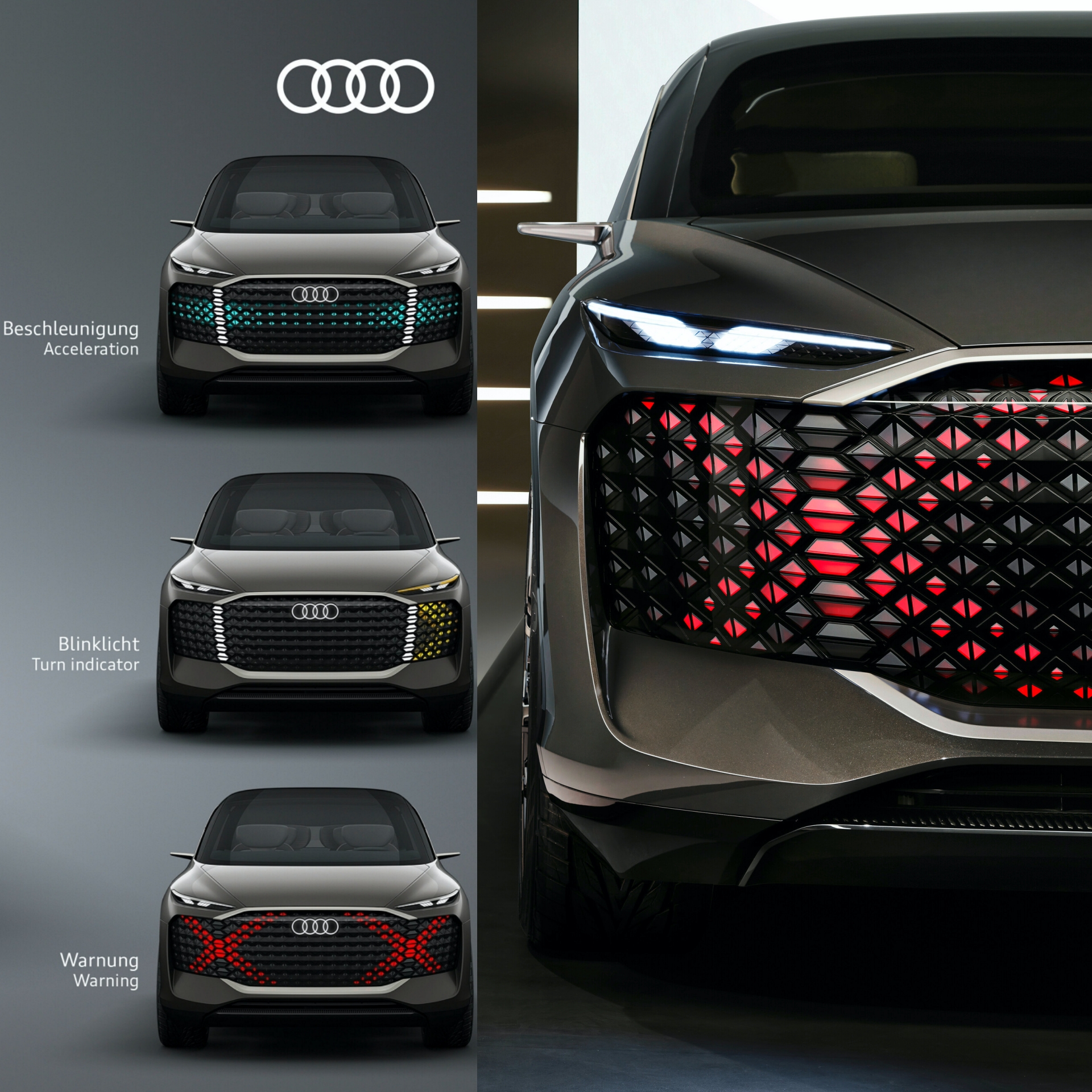 La parrilla del Audi Urbansphere hará las veces de pantalla para reflejar indicaciones.