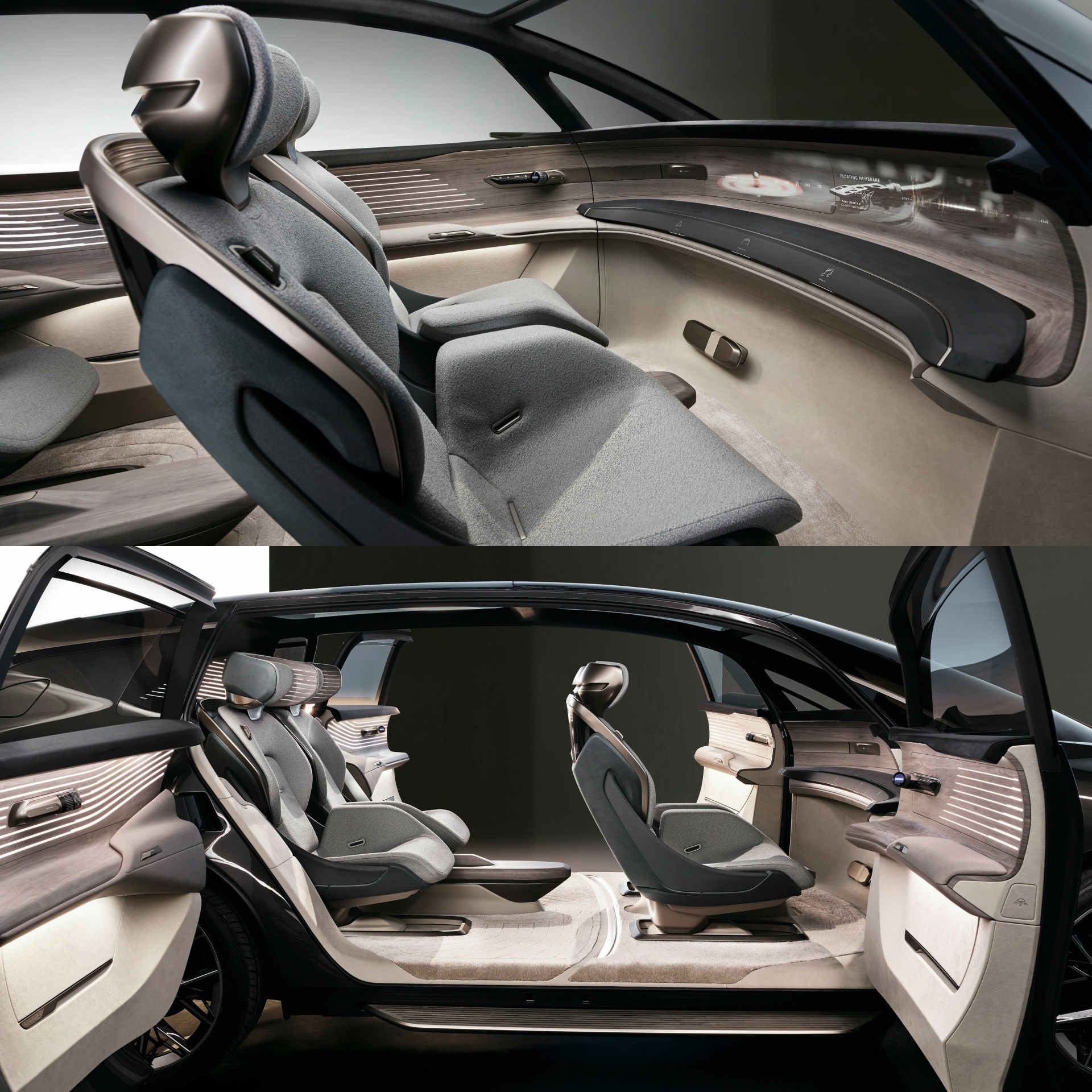 Interior del Audi Urbansphere conceptual.