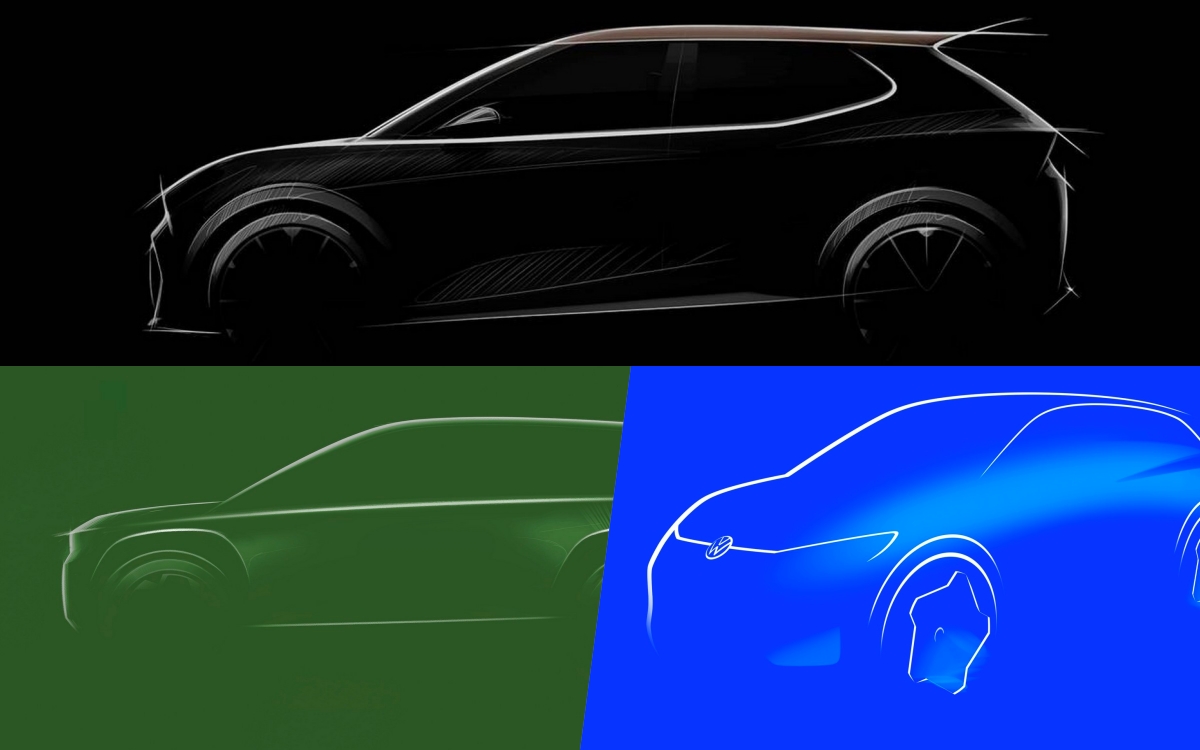 Los tres modelos coches eléctricos que el Grupo Volkswagen fabricará en España.